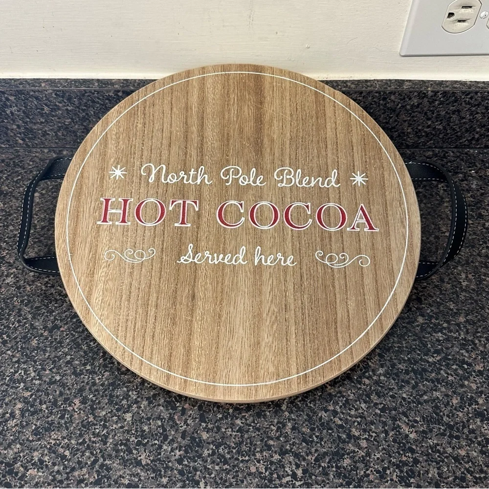 Hot Cocoa Wooden Tray Holiday Decor